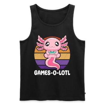 Gambling, Animals, Games-O-Lotl, Video Games, Kids - Men's Premium Organic Tank Top - black - Front - Michal (187cm)