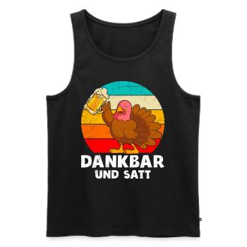 Dankbar und Satt Biertrinker Truthahn - Männer Premium Bio Tank Top - Schwarz - Vorne - Michal (187cm)