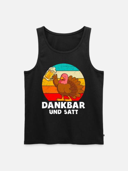 Dankbar und Satt Biertrinker Truthahn - Männer Premium Bio Tank Top - Schwarz