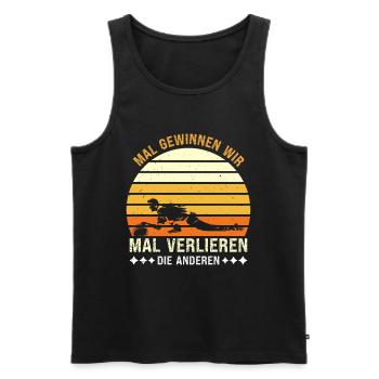 Curler Spruch Mal Gewinnen wir Mal Verlieren Andre - Männer Premium Bio Tank Top - Schwarz - Vorne - AI Model Male 178 light (178cm)