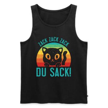 Gaming Katze Zack Zack Du Sack! Videospieler - Männer Premium Bio Tank Top - Schwarz - Vorne - AI Model Male 178 light (178cm)