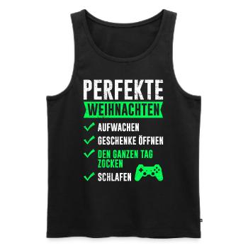 Perfekte Weihnachten Gaming Video Spiele - Männer Premium Bio Tank Top - Schwarz - Vorne - Michal (187cm)