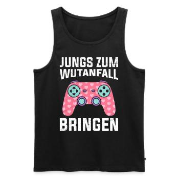 Jungs zum Wutanfall bringen Zockerinnen Gaming - Männer Premium Bio Tank Top - Schwarz - Vorne - AI Model Male 178 light (178cm)