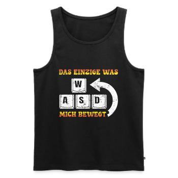 Gamer Das Einzigste Was Mich Bewegt WASD - Männer Premium Bio Tank Top - Schwarz - Vorne - AI Model Male 178 light (178cm)