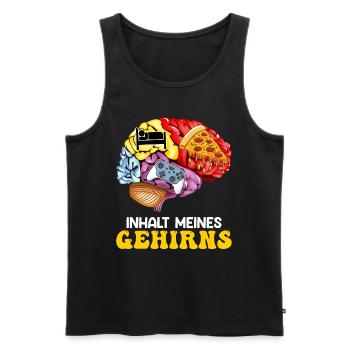 Video Spieler Inhalt meines Gehirns Videospiele - Männer Premium Bio Tank Top - Schwarz - Vorne - Michal (187cm)