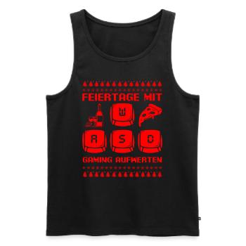 Gamer Feiertage mit Gaming Aufwerten Weihnachten - Männer Premium Bio Tank Top - Schwarz - Vorne - Michal (187cm)