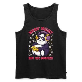 Gaming Panda Nerv Nicht Bin am Zocken Videospiel - Männer Premium Bio Tank Top - Schwarz - Vorne - Michal (187cm)