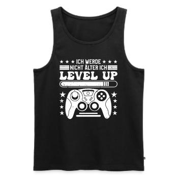 Retro Gamer Werde nicht Älter Ich Level auf - Männer Premium Bio Tank Top - Schwarz - Vorne - AI Model Male 178 light (178cm)