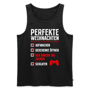 Perfekte Weihnachten Gaming Video Spiele - Männer Premium Bio Tank Top - Schwarz - Vorne - Michal (187cm)
