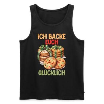 Backe Euch Glücklich Bäcker Plätzchen Kekse - Männer Premium Bio Tank Top - Schwarz - Vorne - Michal (187cm)