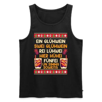 X-Mas Ein Glühwein Swei Glühwein Rei Glühwein - Männer Premium Bio Tank Top - Schwarz - Vorne - Michal (187cm)