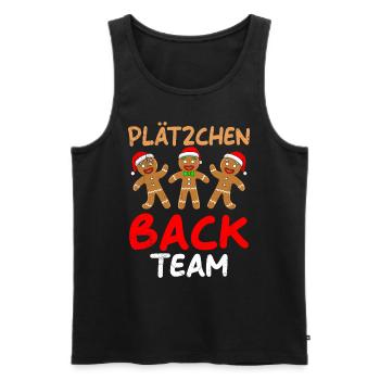 Plätzchen Back Team Lebkuchenmann Kekse - Männer Premium Bio Tank Top - Schwarz - Vorne - Michal (187cm)