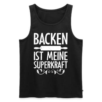Backen ist meine Superkraft Konditorei Backteig - Männer Premium Bio Tank Top - Schwarz - Vorne - Michal (187cm)