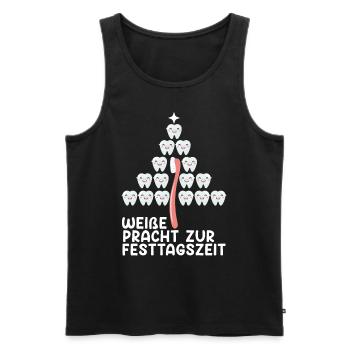 Zahnpflege Weiße Pracht zur Festtagszeit - Männer Premium Bio Tank Top - Schwarz - Vorne - AI Model Male 178 light (178cm)