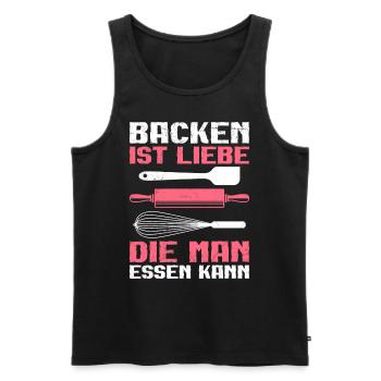 Backen ist Liebe die Man Essen kann Backfans - Männer Premium Bio Tank Top - Schwarz - Vorne - Michal (187cm)