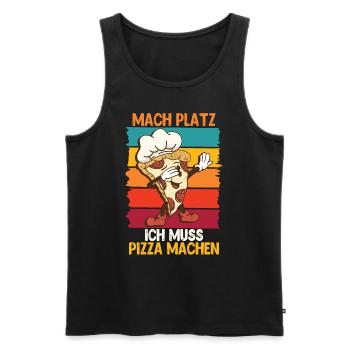 Pizzabäcker Mach Platz ich muss Pizza machen - Männer Premium Bio Tank Top - Schwarz - Vorne - Michal (187cm)
