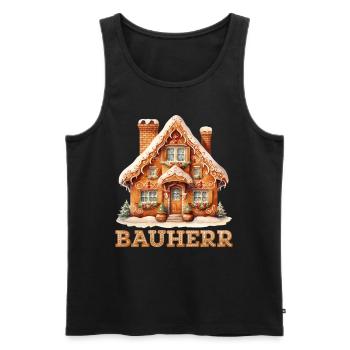 Lebkuchenhaus Bauherr Weihnachten Lebkuchengebäck - Männer Premium Bio Tank Top - Schwarz - Vorne - Michal (187cm)