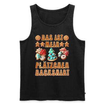Bäcker Das ist mein Plätzchen Back Shirt Backen - Männer Premium Bio Tank Top - Schwarz - Vorne - Michal (187cm)