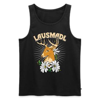 Lausmadl Bayerisches Trachten Shirt Frauen - Männer Premium Bio Tank Top - Schwarz - Vorne - AI Model Male 178 light (178cm)
