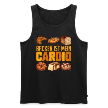 Backen ist mein Cardio Brotbäcker Backliebhaber - Männer Premium Bio Tank Top - Schwarz - Vorne - Michal (187cm)
