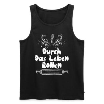 Backstube Rolling Through Life Backliebhaber - Männer Premium Bio Tank Top - Schwarz - Vorne - AI Model Male 178 light (178cm)