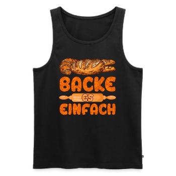 Backe Einfach Brotteig Backen Backliebhaber - Männer Premium Bio Tank Top - Schwarz - Vorne - Michal (187cm)