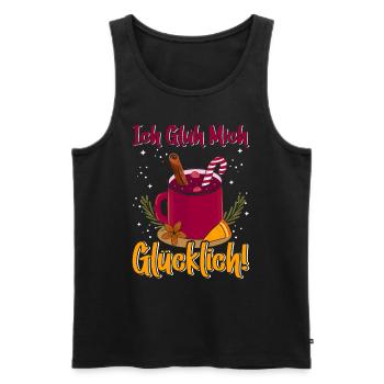 Weihnachtsmarkt Ich Glüh mich Glücklich! - Männer Premium Bio Tank Top - Schwarz - Vorne - Michal (187cm)