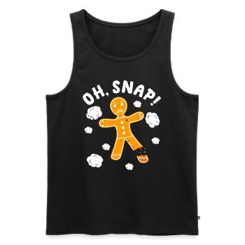 Lebkuchenmann Weihnachten Oh Snap! Plätzchen - Männer Premium Bio Tank Top - Schwarz - Vorne - Michal (187cm)