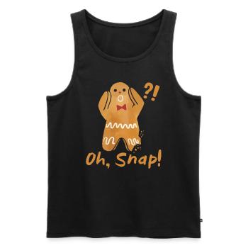 Lebkuchenmann Weihnachten Oh Snap! Plätzchen - Männer Premium Bio Tank Top - Schwarz - Vorne - Michal (187cm)