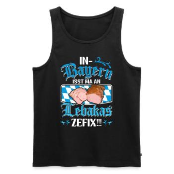 Leberkäse In Bayern Isst Ma an Lebakas Zefix - Männer Premium Bio Tank Top - Schwarz - Vorne - AI Model Male 178 light (178cm)
