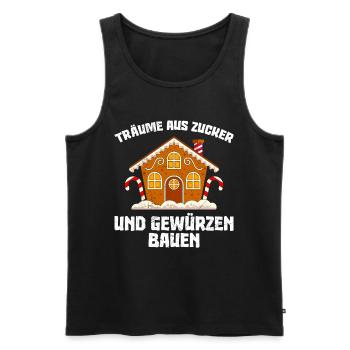Träume aus Zucker und Gewürzen Bauen X-Mas - Männer Premium Bio Tank Top - Schwarz - Vorne - Michal (187cm)