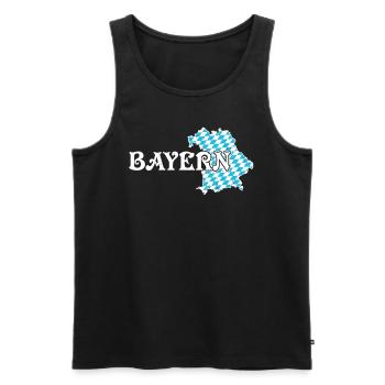 Bayern Bayerische Flagge Weiß Blau München Shirt - Männer Premium Bio Tank Top - Schwarz - Vorne - Michal (187cm)