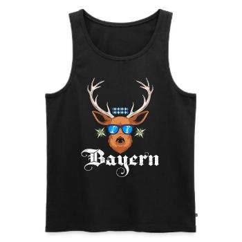 Bayern Blau Weiß Freistaat Bayern Bayerisch - Männer Premium Bio Tank Top - Schwarz - Vorne - Michal (187cm)