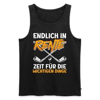 Endlich Rente Zeit für Wichtigen Dinge Golf - Männer Premium Bio Tank Top - Schwarz - Vorne - AI Model Male 178 light (178cm)