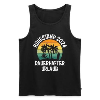 Ruhestand 2024 Dauerhafter Urlaub Reisen - Männer Premium Bio Tank Top - Schwarz - Vorne - Michal (187cm)