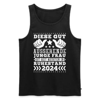 Rente Frauen Diese Gut Aussehende Junge Frau - Männer Premium Bio Tank Top - Schwarz - Vorne - AI Model Male 178 light (178cm)