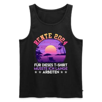 Rente 2024 Für dieses T-Shirt musste ich Arbeiten - Männer Premium Bio Tank Top - Schwarz - Vorne - Michal (187cm)