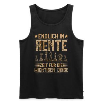 Endlich in Rente Zeit für die Wichtigen Dinge - Männer Premium Bio Tank Top - Schwarz - Vorne - Michal (187cm)