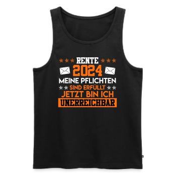 Rente 2024 Meine Pflichten Sind Erfüllt Rentner - Männer Premium Bio Tank Top - Schwarz - Vorne - Michal (187cm)