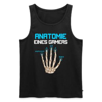 Anatomie eines Gamers Zocker Finger Video Spiel - Männer Premium Bio Tank Top - Schwarz - Vorne - Michal (187cm)