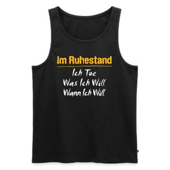 Rentner Im Ruhestand Ich tue Was ich Will Rente - Männer Premium Bio Tank Top - Schwarz - Vorne - Michal (187cm)