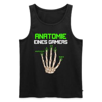 Anatomie eines Gamers Zocker Finger Video Spiel - Männer Premium Bio Tank Top - Schwarz - Vorne - Michal (187cm)