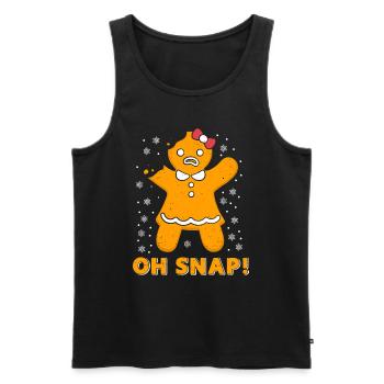 Lebkuchenmann Oh Snap! Lebkuchen Weihnachten - Männer Premium Bio Tank Top - Schwarz - Vorne - Michal (187cm)