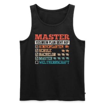 Masterabschluss Master Bestanden Masterarbeit - Männer Premium Bio Tank Top - Schwarz - Vorne - AI Model Male 178 light (178cm)