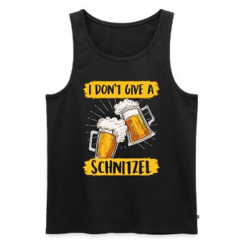 Schnitzel Shirt Bayerisch I don't Give a Schnitzel - Männer Premium Bio Tank Top - Schwarz - Vorne - Michal (187cm)