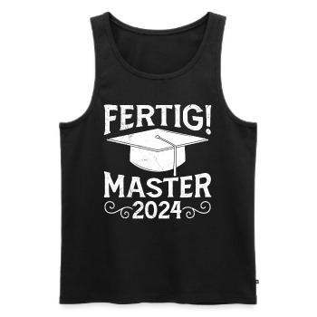 Masterabschluss Fertig! Master 2024 Masterarbeit - Männer Premium Bio Tank Top - Schwarz - Vorne - Michal (187cm)