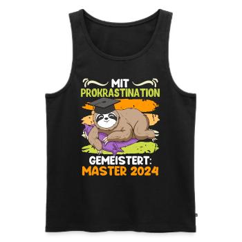 Master Mit Prokrastination Gemeistert Master - Männer Premium Bio Tank Top - Schwarz - Vorne - AI Model Male 178 light (178cm)