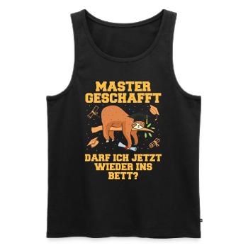 Master Geschafft Darf Ich jetzt Wieder ins Bett? - Männer Premium Bio Tank Top - Schwarz - Vorne - Michal (187cm)