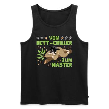 Masterarbeit Geschafft Vom Bett-Chiller zum Master - Männer Premium Bio Tank Top - Schwarz - Vorne - Michal (187cm)