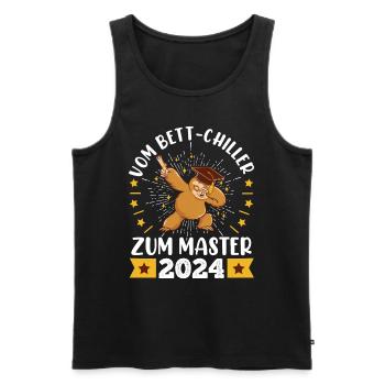 Masterarbeit Bestanden Vom Bett-Chiller zum Master - Männer Premium Bio Tank Top - Schwarz - Vorne - Michal (187cm)